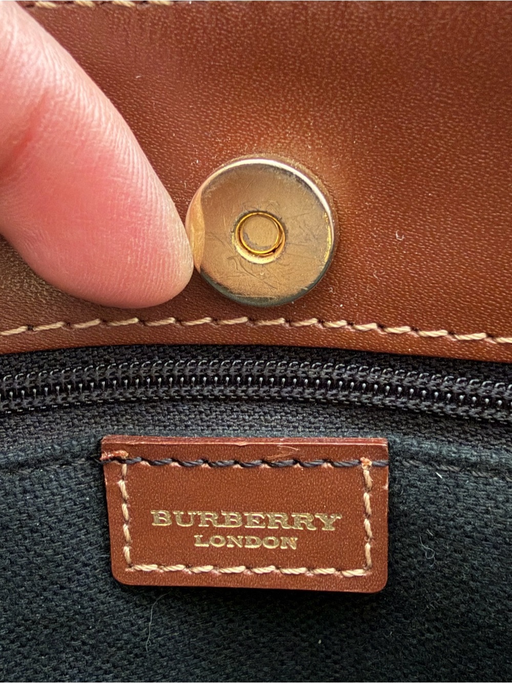 Burberry Nova Check Haymarket Coated Canvas Small Tote Bag L8.5 in x 7.5 in x4in - Picture 3 of 10